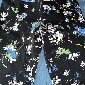 Zac & Rachel Black Pants with Floral Design